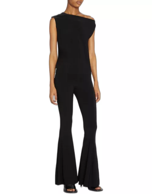 Fishtail High-Waisted Flare Pant
