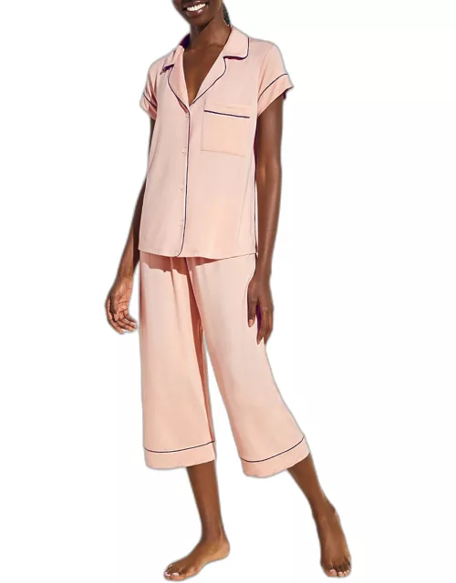 Gisele Cropped Two-Piece Jersey Pajama Set