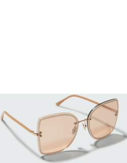 Letis Rimless Metal Butterfly Sunglasse
