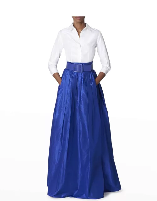 Pleated Silk Ball Skirt
