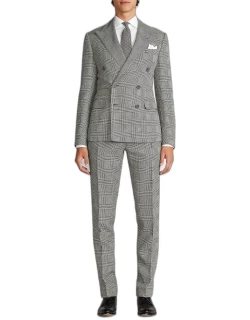Men's Double-Breasted Glen Plaid Suit