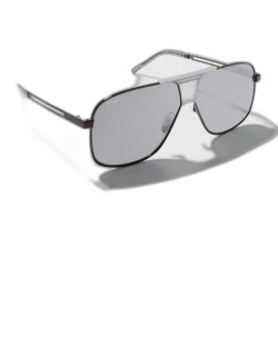 Men's Double-Bridge Metal Aviator Sunglasse