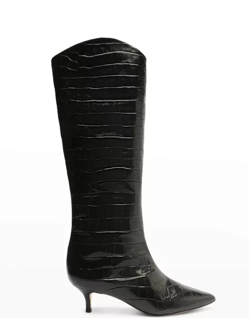 Maryana Croc-Embossed Leather Boot