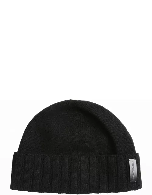 Men's Rib-Cuff Cashmere Beanie Hat