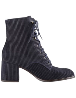 Garage Pinstripe Lace-Up Ankle Boot