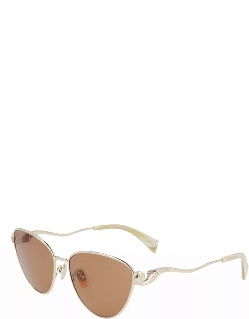 Armand Albert Rateau Metal Cat-Eye Sunglasse