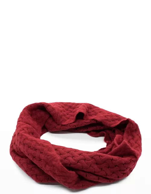 Basketweave Cashmere Infinity Scarf