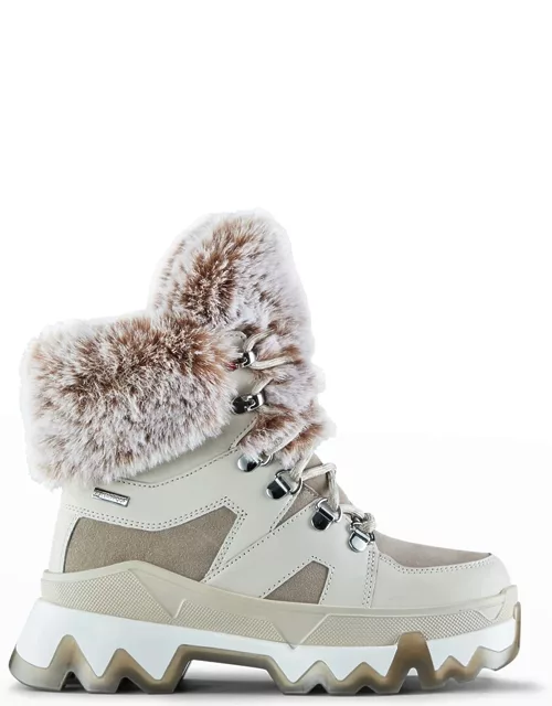 Warrior Mix-Leather Snow Boots w/ Faux-Fur Tri