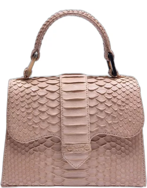La Marguerite Mini Python Top-Handle Bag