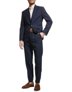 Rustic Solid Two-Piece Wool Suit