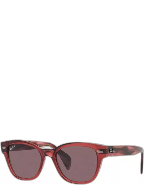 Polarized Square Nylon Sunglasses, 52M