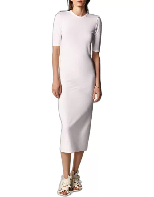 Fitted Midi Dress w/ Elbow Sleeve