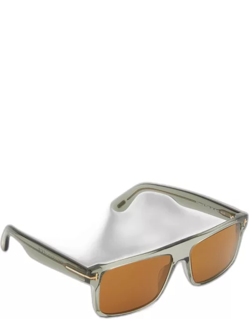Men's Philippe T-Logo Rectangle Sunglasse