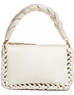 Small Braided Leather Top-Handle Bag