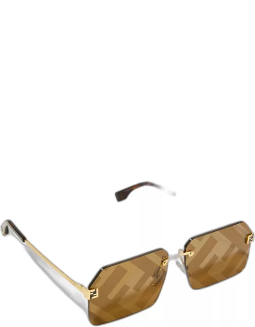 Men's FF-Monogram Square Sunglasse