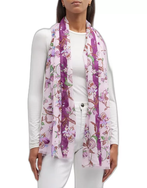 Floral Delhy Silk Scarf