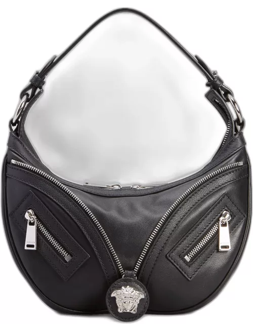 Medium Medusa Zip Leather Hobo Bag