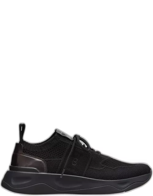 Men's Tonal Knit Runner Sneakers, Black