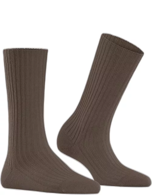 Ribbed Cashmere-Blend Boot Sock