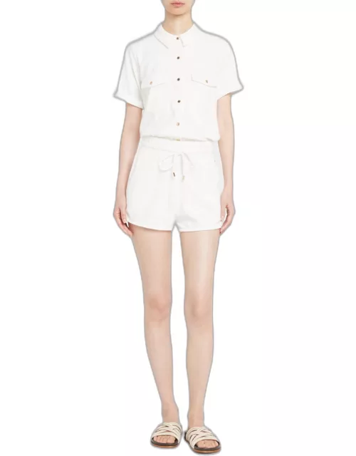 Tori Button-Front Short-Sleeve Shirt