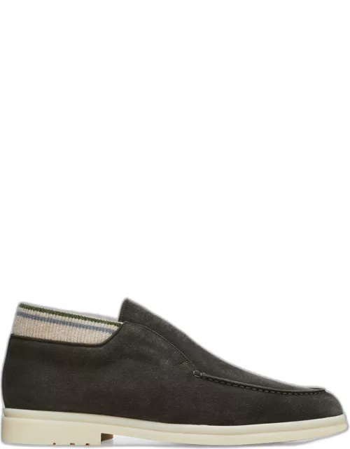 Men's Shearling-Lined Laceless Leather Chukka Boot