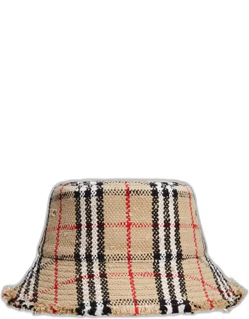 Tweed Check Bucket Hat