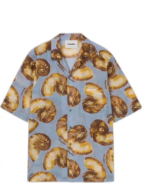 Men's Nautilus-Print Camp Shirt