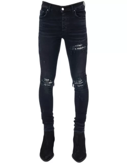 Men's MX1 Boucle-Patch Destroyed Skinny Jean