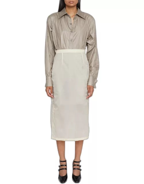 Sheer A-Line Midi Skirt