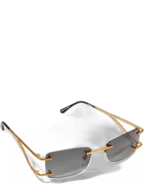 Men's VF Wall Street Rectangle Rimless Sunglasse