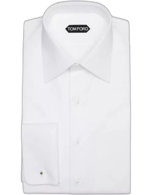 Men's Cotton Piqué Dress Shirt with French Cuff