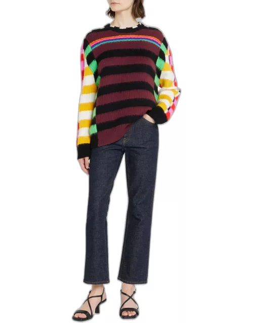 Stripe Brushed Wool Sweater