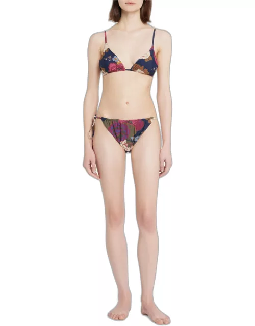 Garcia Floral-Print String Triangle Bikini Top