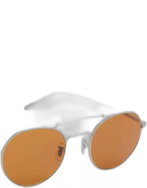 Reymont Titanium Double-Bridge Round Sunglasse
