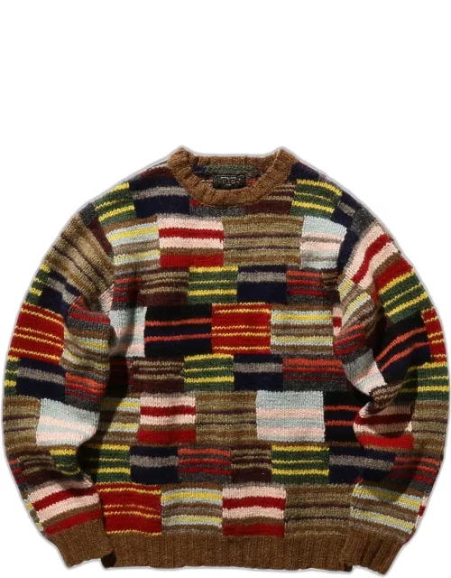 Men's Patchwork Stripe Sweater