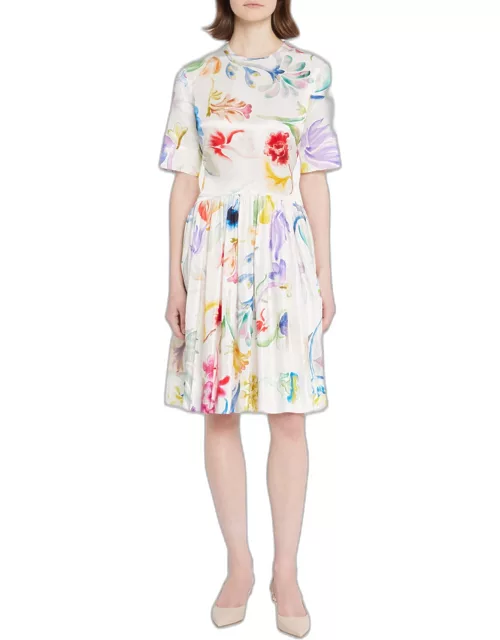 Ebbs And Flows Floral-Print Flared Dres