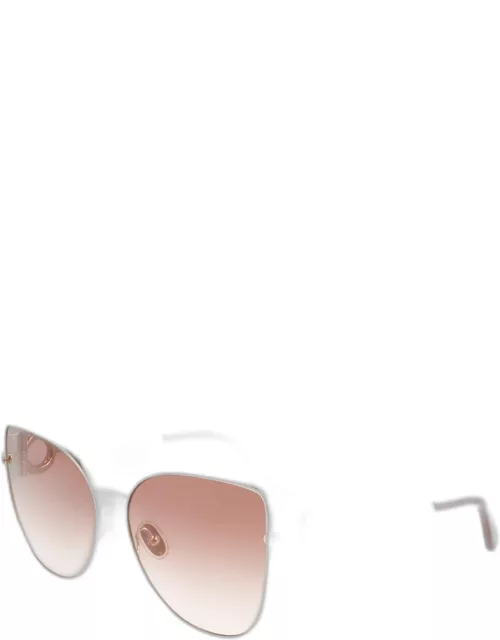 Crystal Gancini Metal Cat-Eye Sunglasse