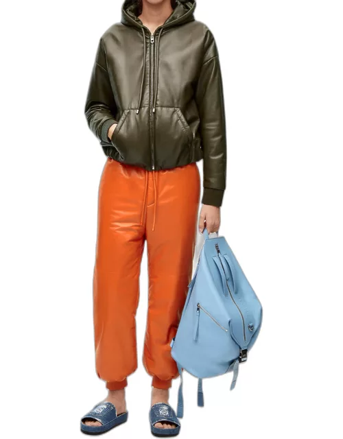 Men's Leather Puffer Jogger