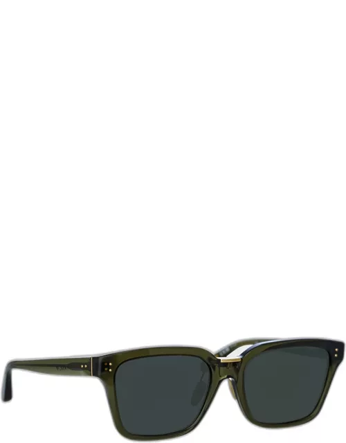 Semi-Transparent Square Acetate & Nylon Sunglasse