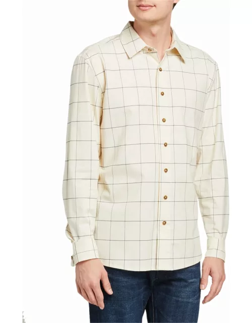 Men's Richmond Grid-Pattern Dress Shirt