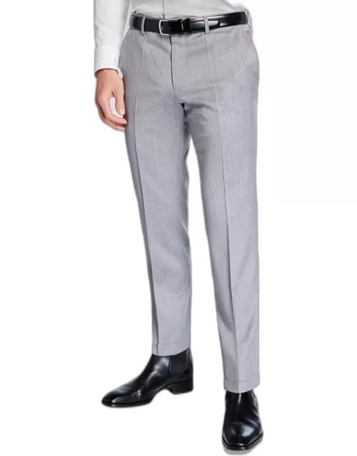 Men's Genesis Slim-Fit Wool Trousers, Light Gray