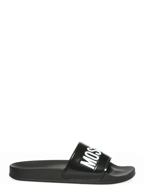 Men's Logo-Embossed Rubber Slide Sandal