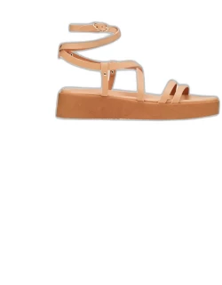 Aristea Leather Ankle-Strap Platform Sandal