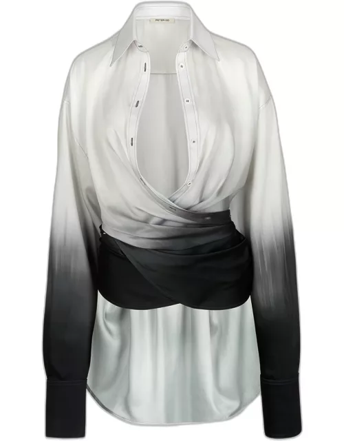 Men's Degrade Silk Wrap Dress Shirt