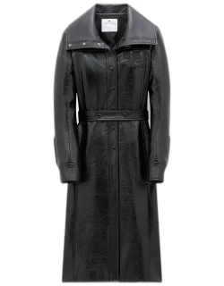 Vinyl Iconic Trench Coat with Belted Waist