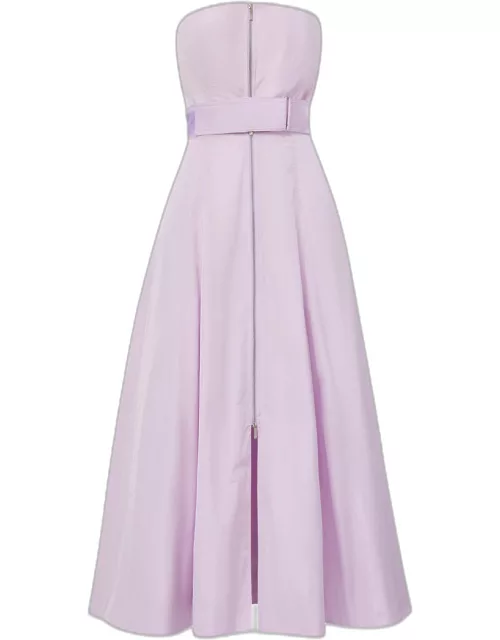 The Rebecca Strapless Belted Midi Dres