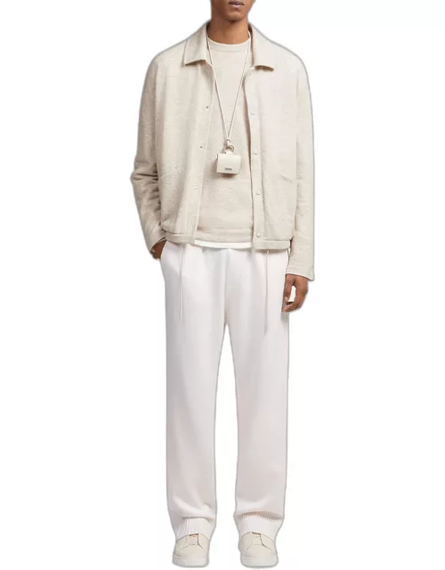 Men's Cashmere-Linen Blouson Jacket