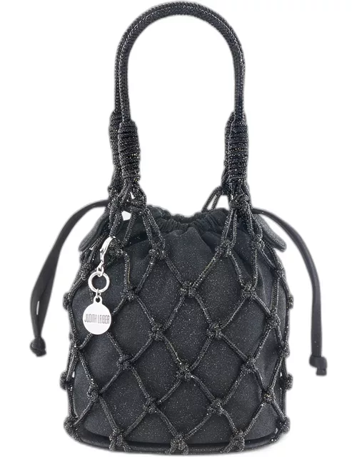 Sparkle Crystal Net Top-Handle Bag