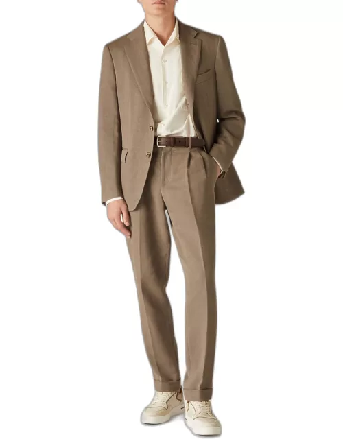 Men's City Pleated Linen Trouser
