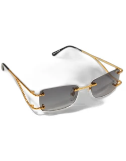 Men's VF Wall Street Rectangle Rimless Sunglasse